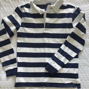 Janie and Jack Navy and White Striped Polo